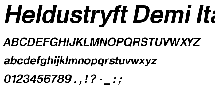 HeldustryFT Demi Italic font